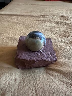 Volcano/Blue Agate and Quartz Sphere